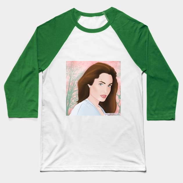 Angelina Jolie Baseball T-Shirt by PhoebeP